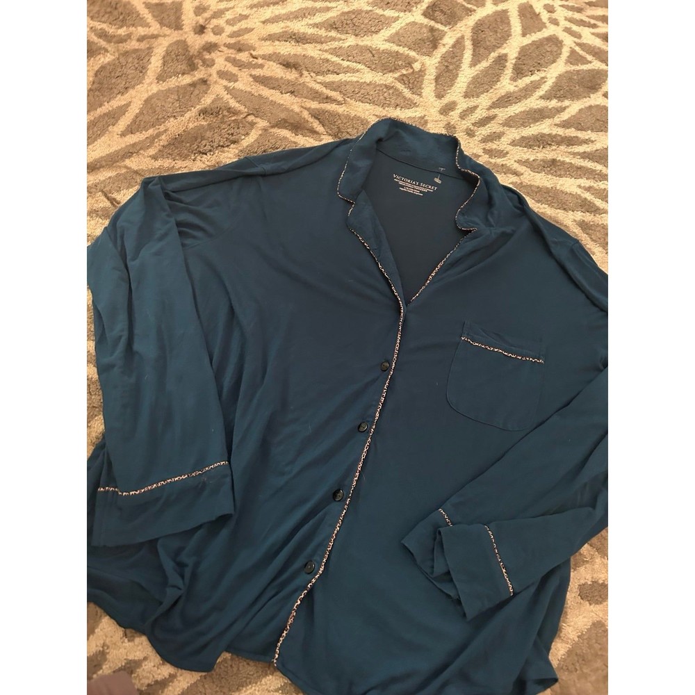 Blue Button Up Victoria’s Secret Pajama Top